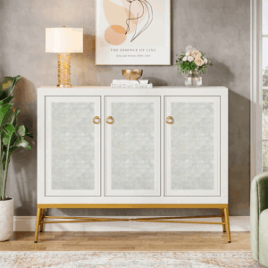 45-Inch Sideboard with Adjustable Shelves, Modern Sideboard Cabinet with 3 Doors
