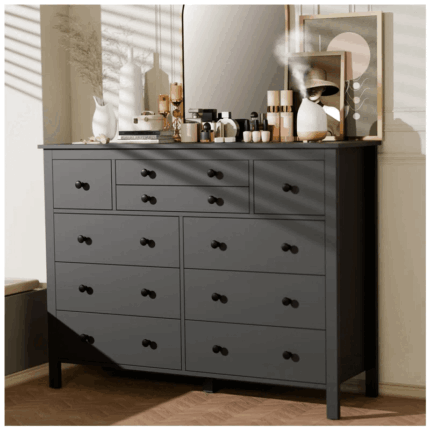 Chest of Drawers 10 Drawer Dresser for Bedroom,Wood Dresser Drawer Chest 10 Drawer Cabinet