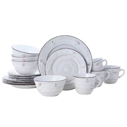 Trellis Coastal 16-Piece Dinnerware Set, Service For 4