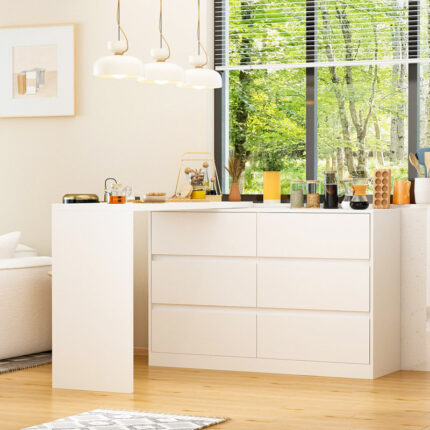 L shaped desk/vanity with dresser