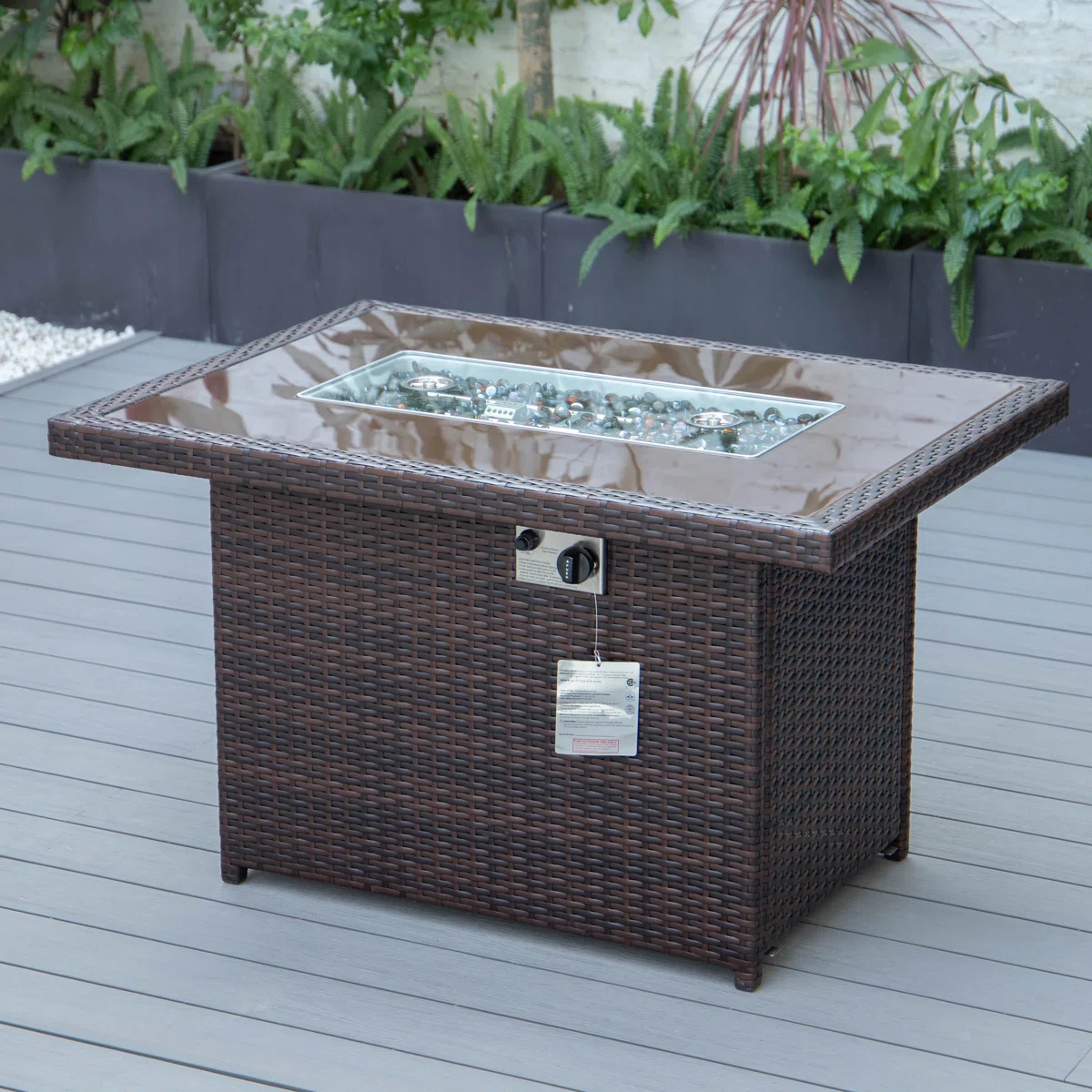 Nashia+44_+Rectangular+Propane+Fire+Pit+Table+-+55,000+BTU+Outdoor+Gas+Fireplace+-+Wicker+Frame,+Glass+Shield+&+Matching+Lid-1238363904